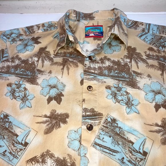 Vintage Joe Kealoha's Reyn Spooner Button Up Hawaiian short sleeve Shirt  Sz L - Picture 2 of 8